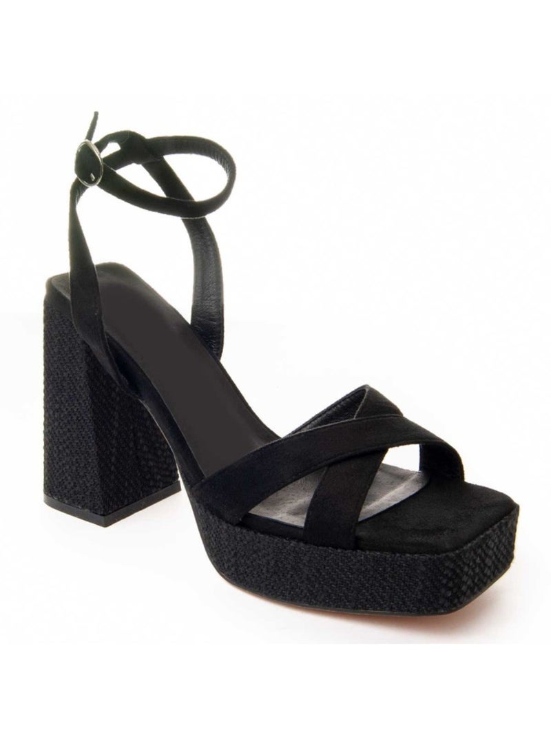 Sandale à Talons Matériel Synthétique Montevita Noir - Kiabi