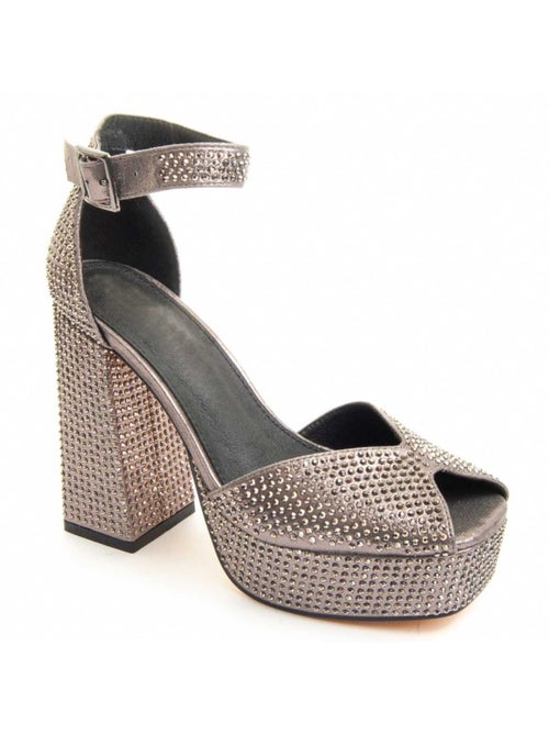 Sandale à Talons Matière Synthétique Et Textile Montevita - Kiabi