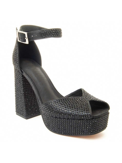 Sandale à Talons Matière Synthétique Et Textile Montevita - Kiabi