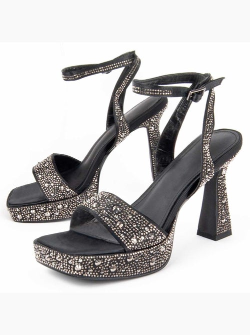 Sandale à Talons Matière Synthétique Et Textile Montevita - Kiabi