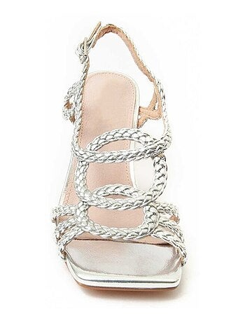 SANDALE À TALONS SYNTHÉTIQUE ARGENT