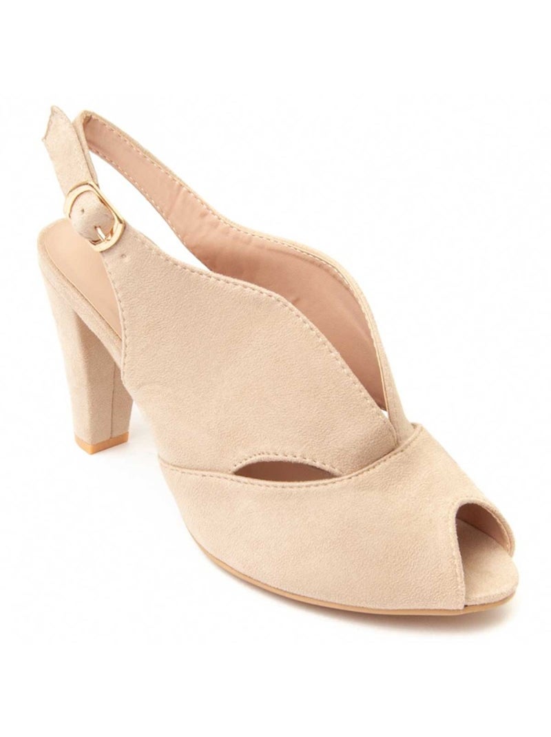 Sandale à Talons Tissu Montevita Beige - Kiabi