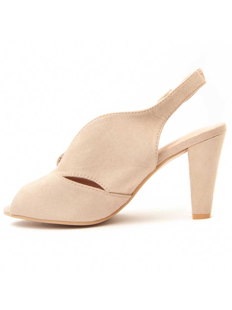 Sandale à Talons Tissu Montevita Beige - Kiabi