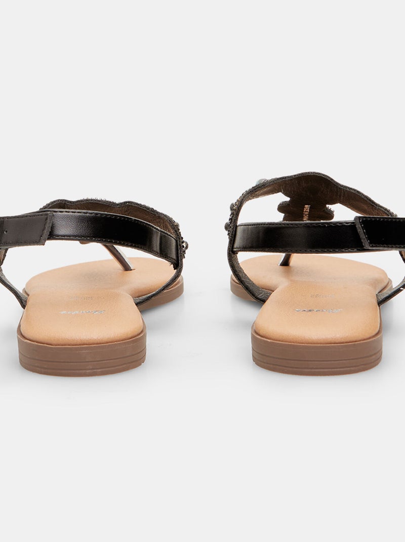 Sandale avec applications bijoux BATA Noir - Kiabi