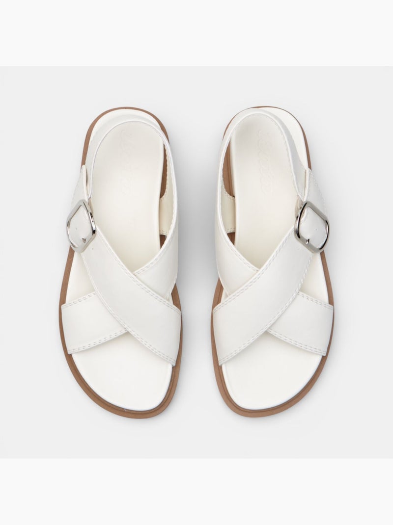 Sandale avec bride croisée Bata Beige - Kiabi