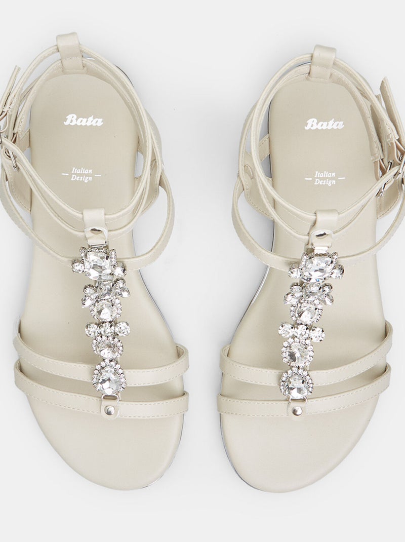 Sandale avec lanière BATA Beige - Kiabi