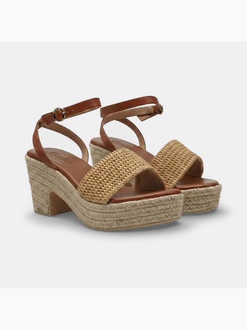 Sandale avec semelle compensée et bride à la cheville Bata - Kiabi