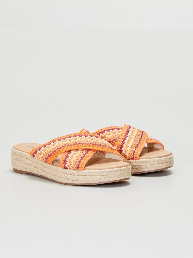 Sandale avec semelle compensée Orange - Kiabi