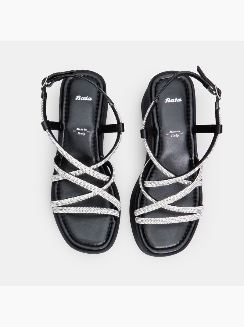 Sandale avec talon compensé de 6 cm BATA Noir - Kiabi