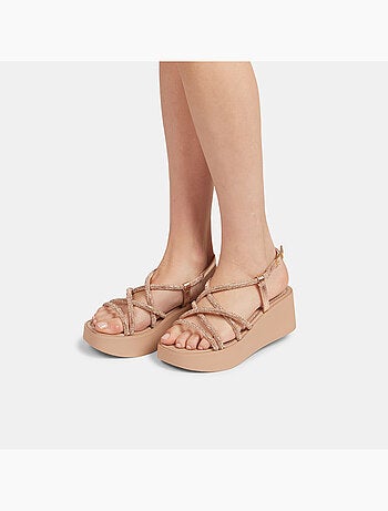 Sandale avec talon compensé de 6 cm BATA