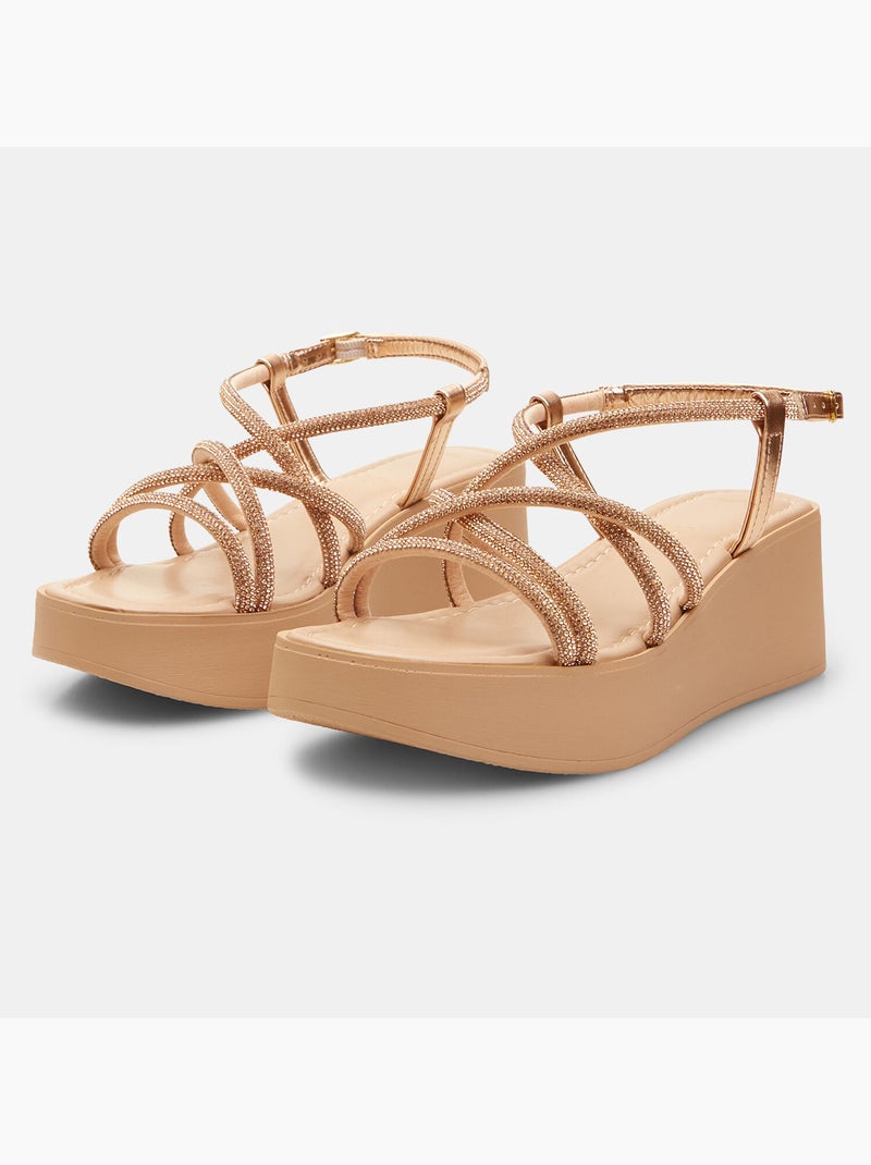 Sandale avec talon compensé de 6 cm BATA Rose - Kiabi