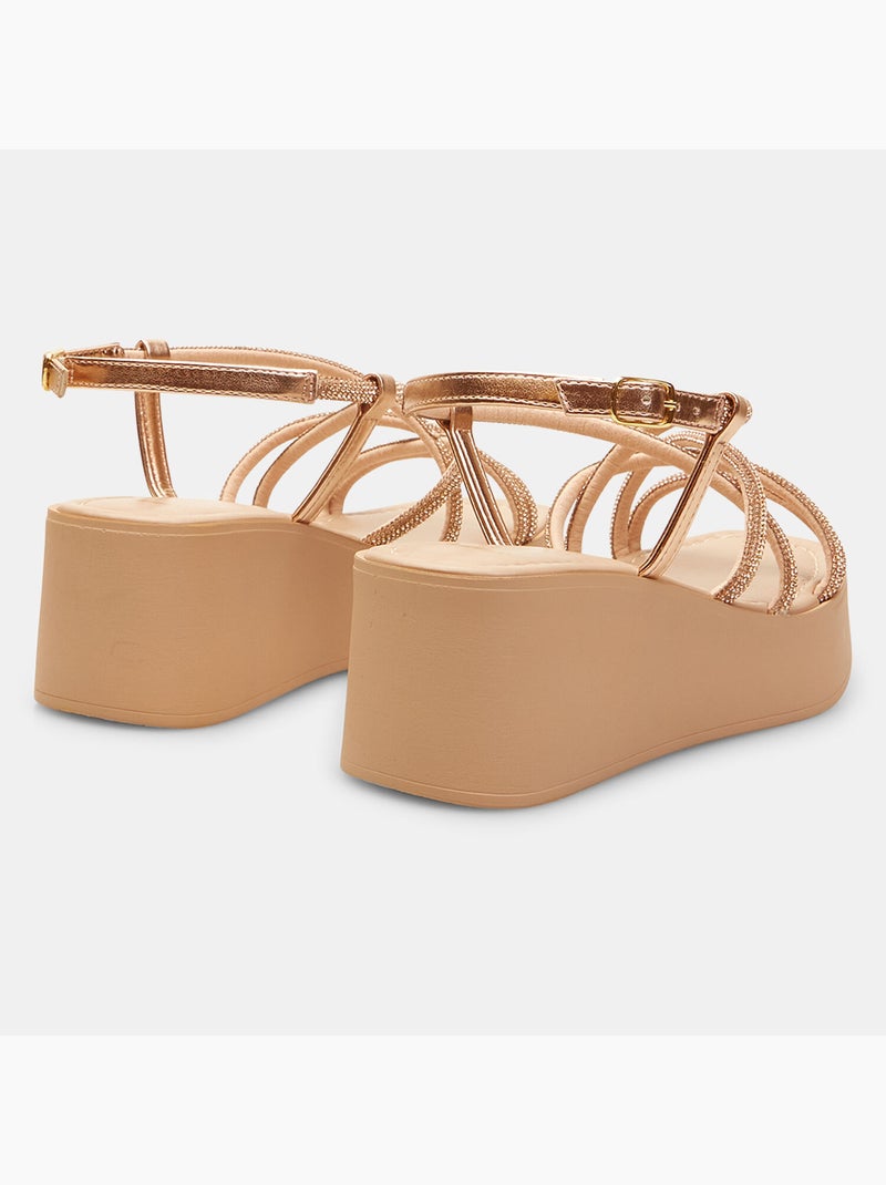 Sandale avec talon compensé de 6 cm BATA Rose - Kiabi