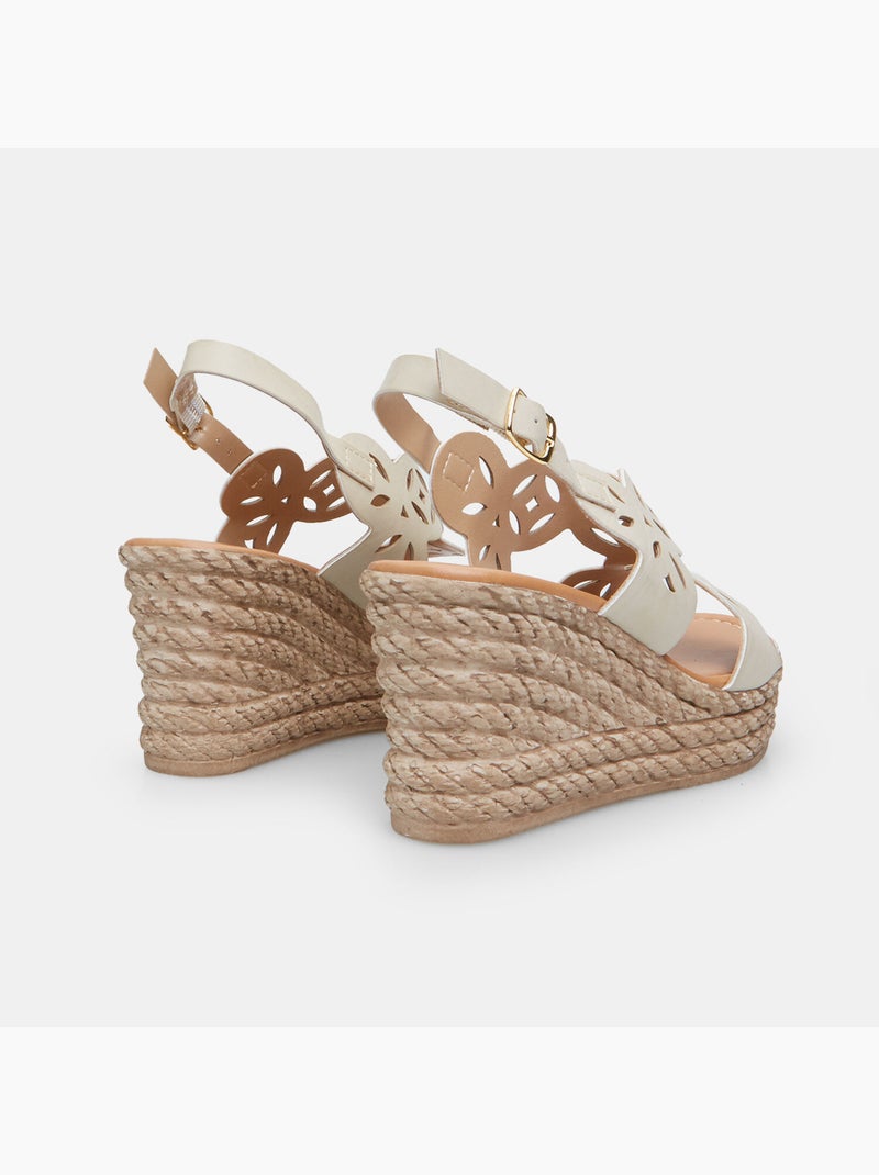 Sandale avec talon compensé de 8 cm BATA Beige - Kiabi