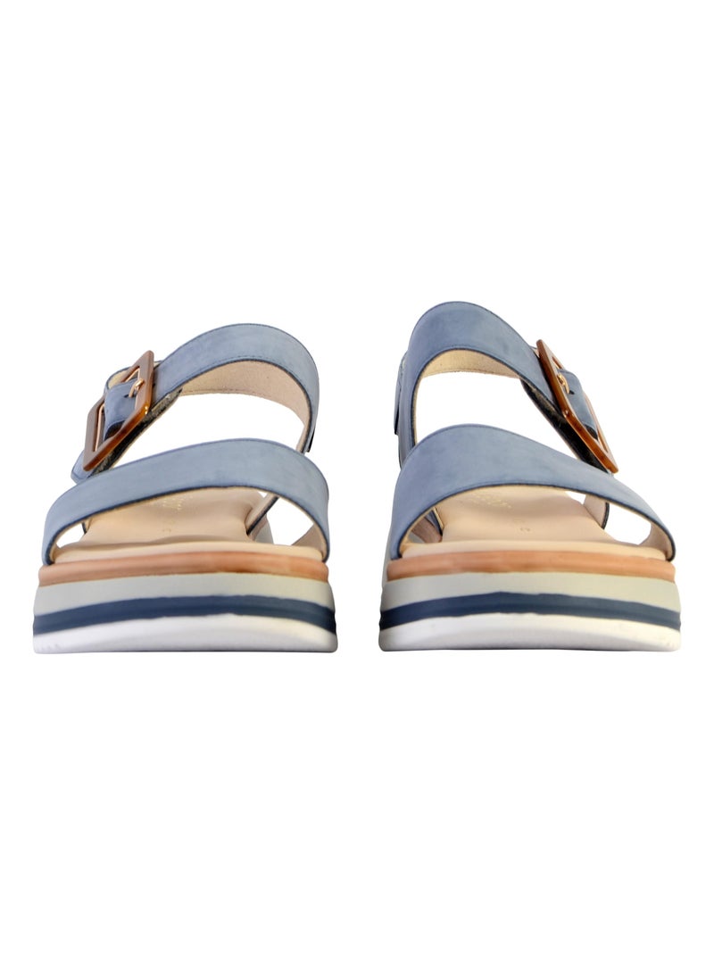 Sandale Basse Cuir Gabor FoulardCalf Bleu - Kiabi