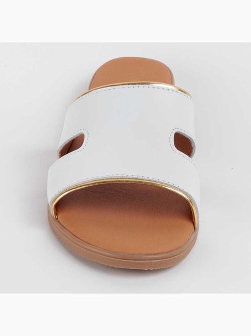 Sandale Basse Cuir Naturel Purapiel - Kiabi