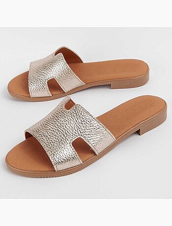 Sandale Basse Cuir Naturel Purapiel