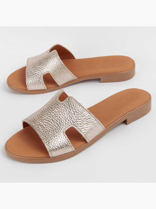 Sandale Basse Cuir Naturel Purapiel - Kiabi