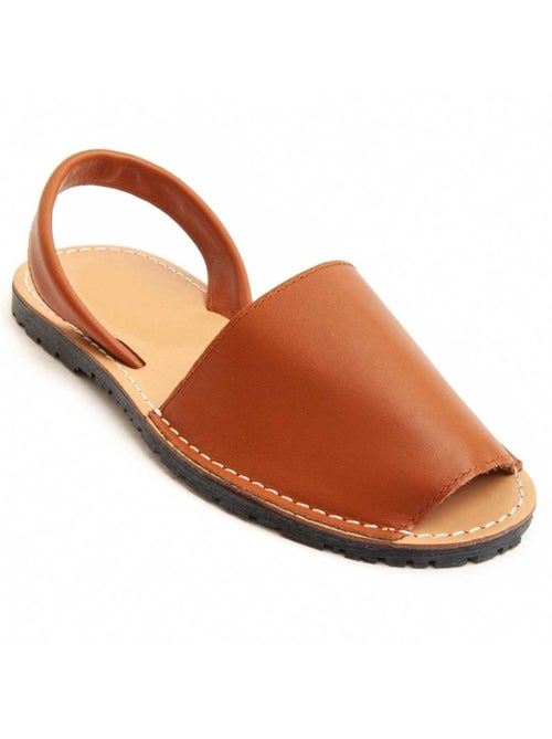 Sandale Basse Cuir Naturel Purapiel - Kiabi