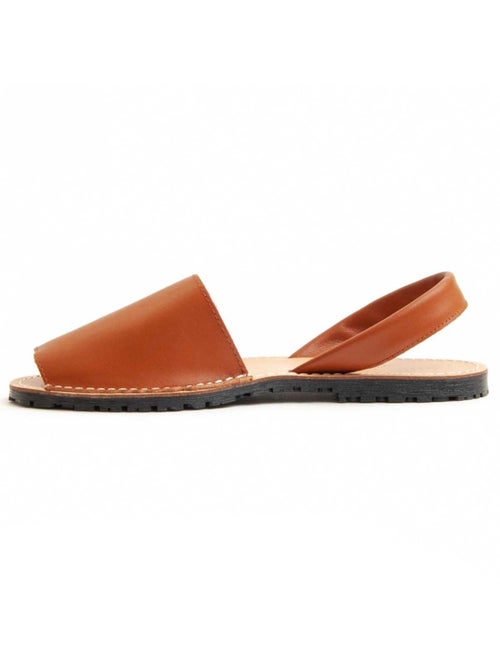 Sandale Basse Cuir Naturel Purapiel - Kiabi