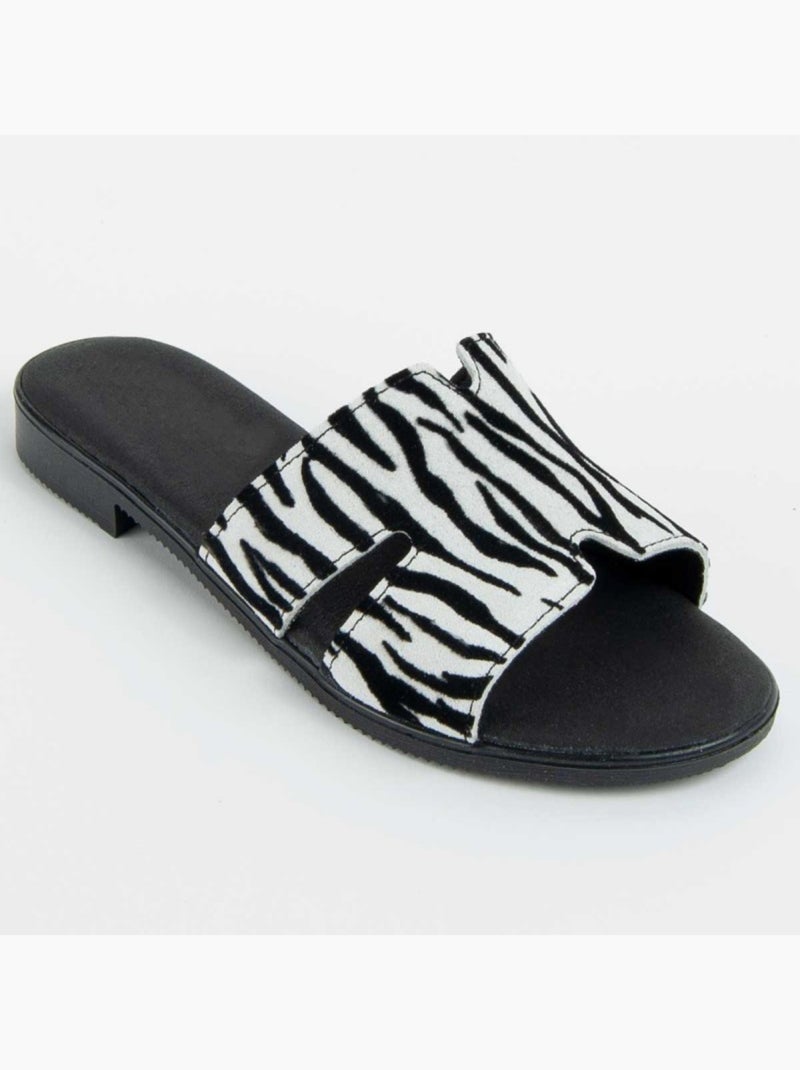 Sandale Basse Cuir Naturel Purapiel Multicolore - Kiabi
