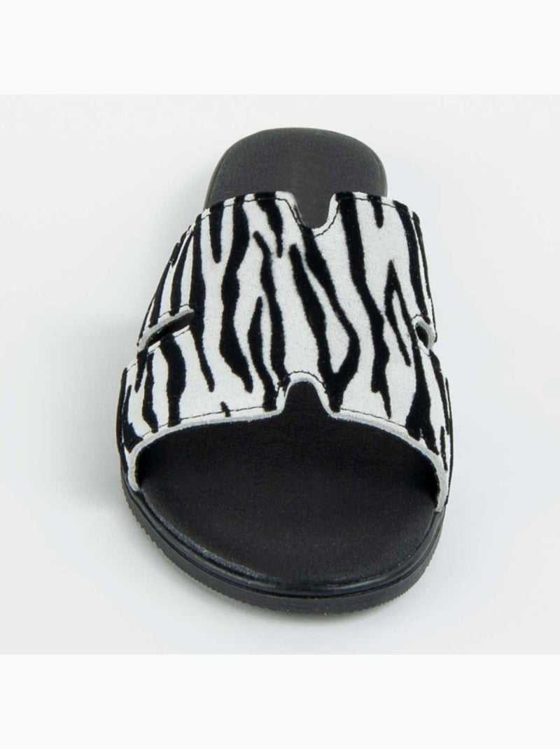 Sandale Basse Cuir Naturel Purapiel Multicolore - Kiabi