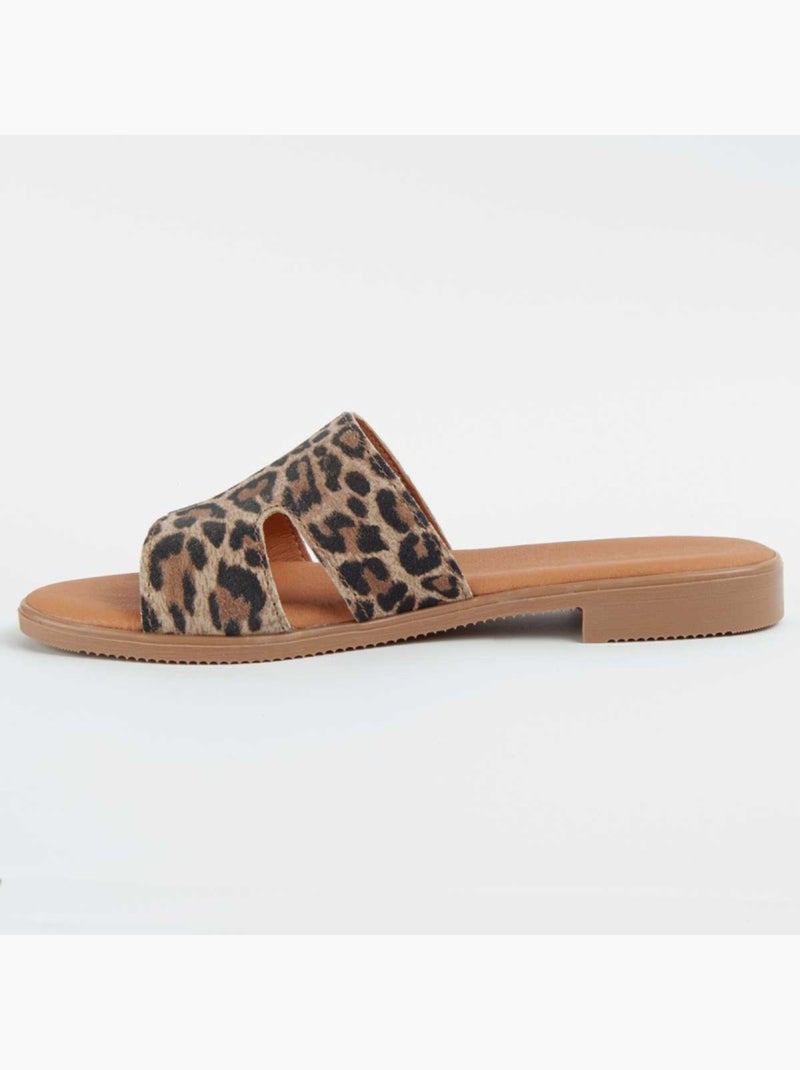 Sandale Basse Cuir Naturel Purapiel Multicolore - Kiabi