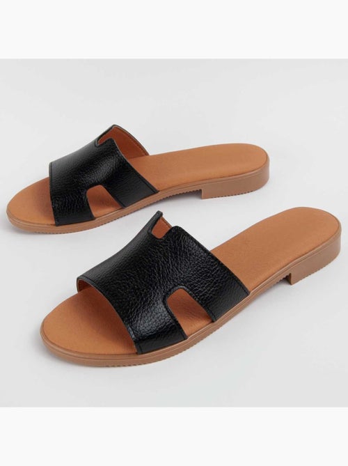 Sandale Basse Cuir Naturel Purapiel - Kiabi