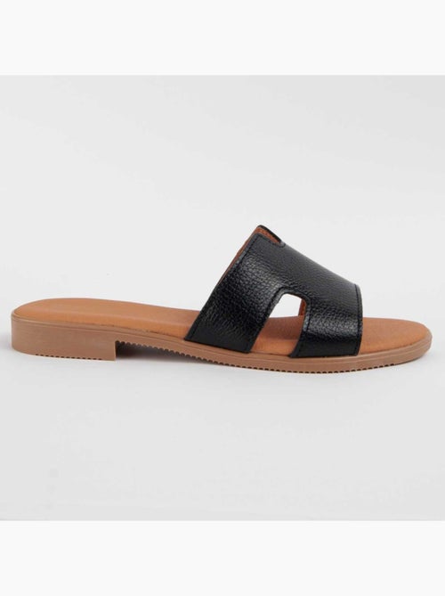 Sandale Basse Cuir Naturel Purapiel - Kiabi