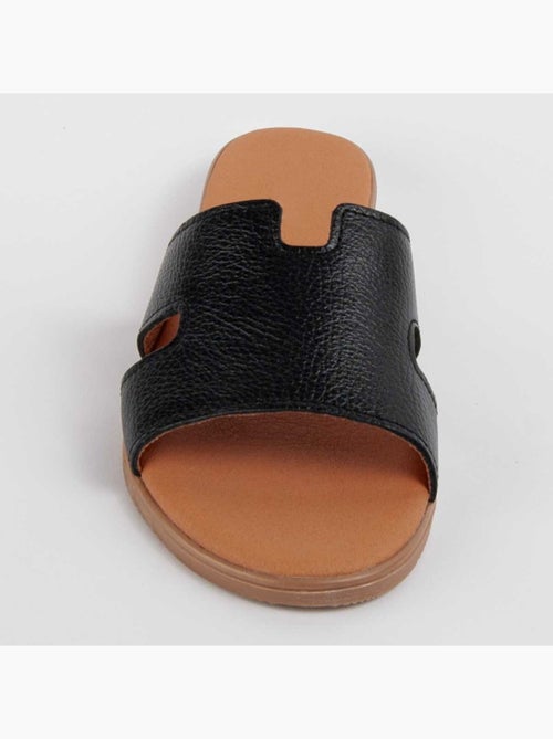 Sandale Basse Cuir Naturel Purapiel - Kiabi