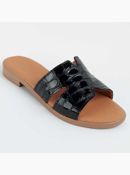 Sandale Basse Cuir Naturel Purapiel - Kiabi