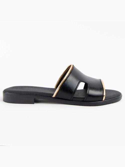 Sandale Basse Cuir Naturel Purapiel - Kiabi