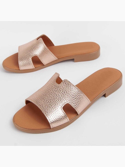 Sandale Basse Cuir Naturel Purapiel - Kiabi