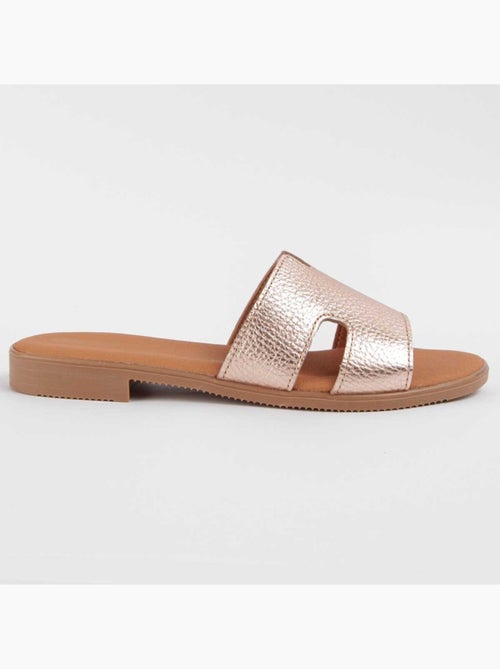 Sandale Basse Cuir Naturel Purapiel - Kiabi