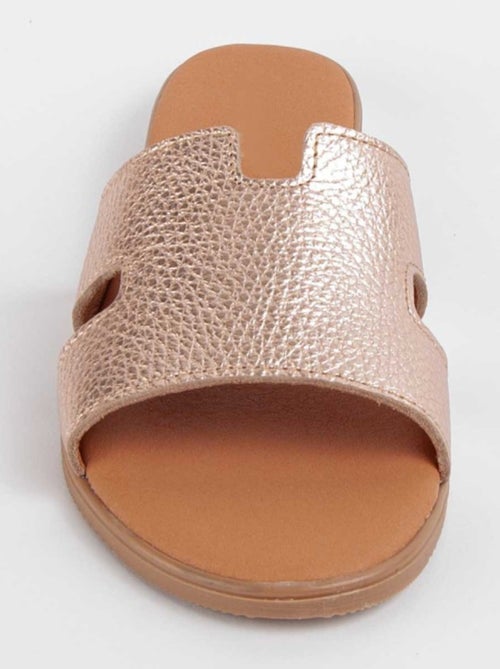 Sandale Basse Cuir Naturel Purapiel - Kiabi