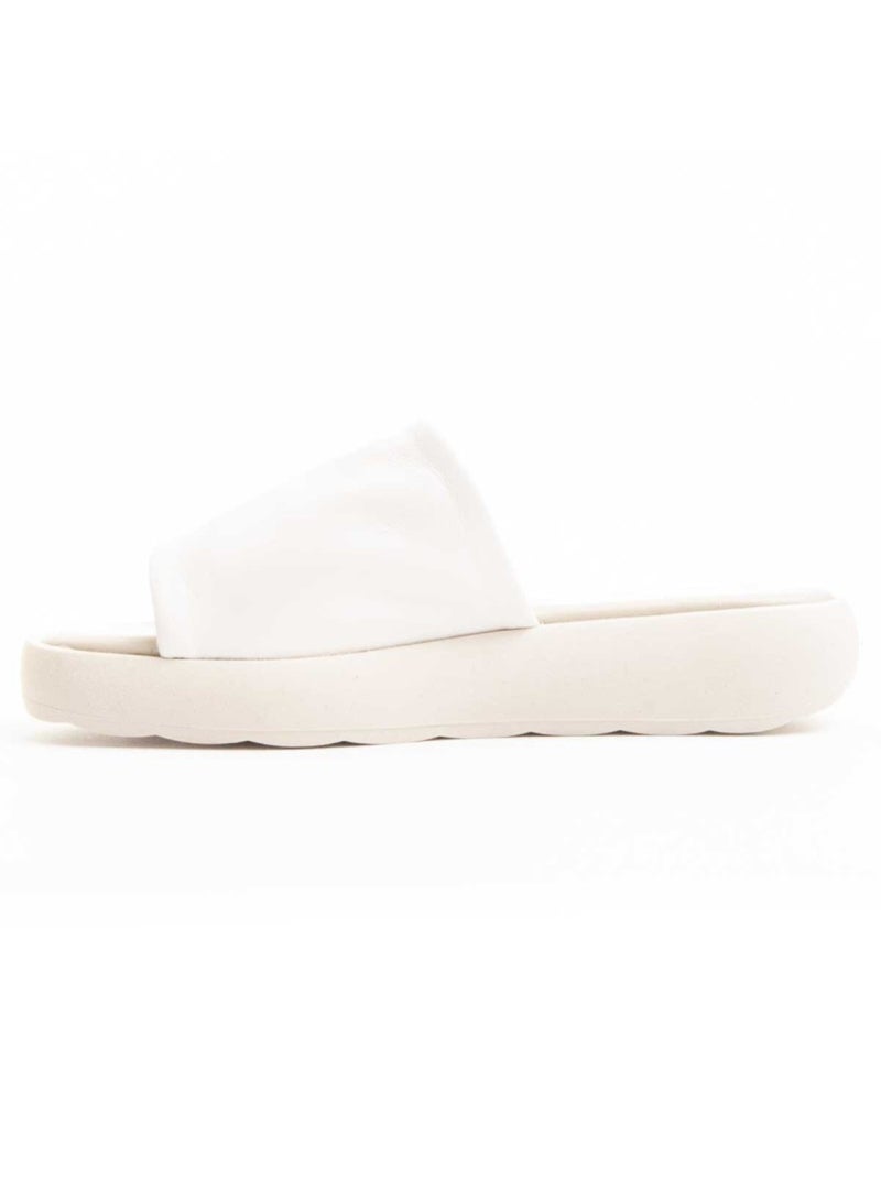 Sandale basse cuir naturel wikers Blanc - Kiabi