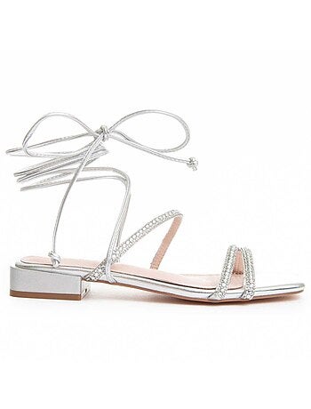 SANDALE BASSE SYNTHÉTIQUE ARGENT