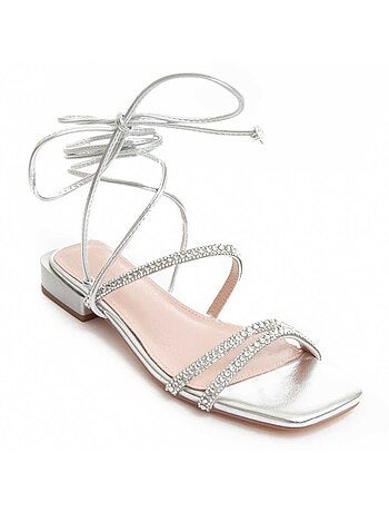 SANDALE BASSE SYNTHÉTIQUE ARGENT