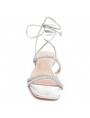 SANDALE BASSE SYNTHÉTIQUE ARGENT