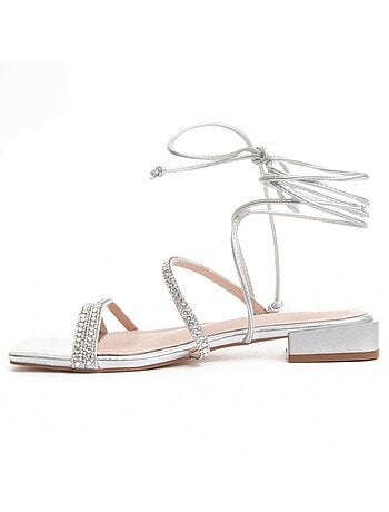 SANDALE BASSE SYNTHÉTIQUE ARGENT