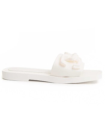 SANDALE BASSE SYNTHÉTIQUE BLANC