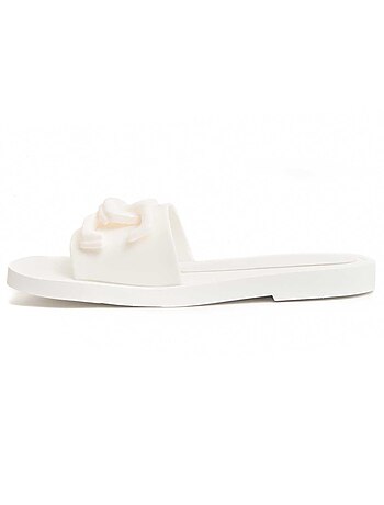 SANDALE BASSE SYNTHÉTIQUE BLANC