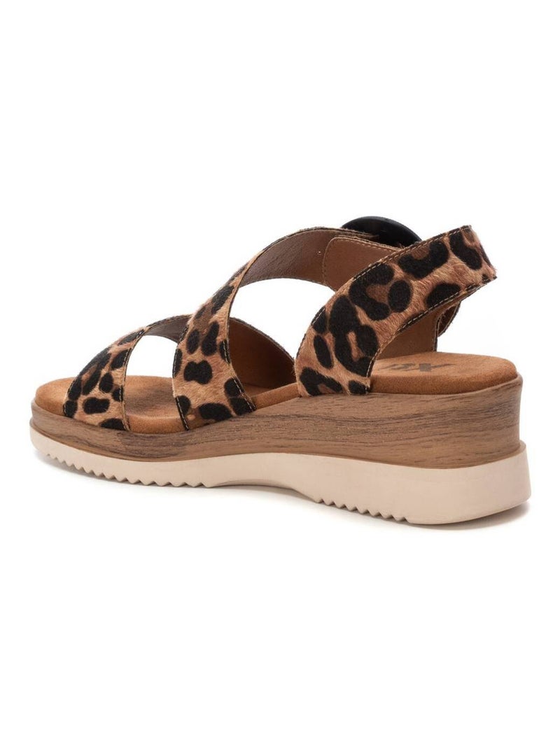 Sandale coin boucle Camel - Kiabi