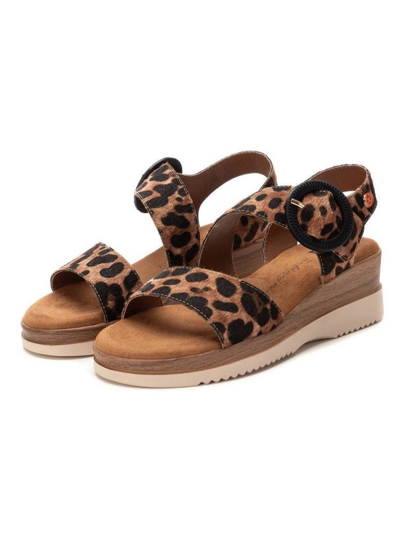 Sandale coin boucle Camel - Kiabi