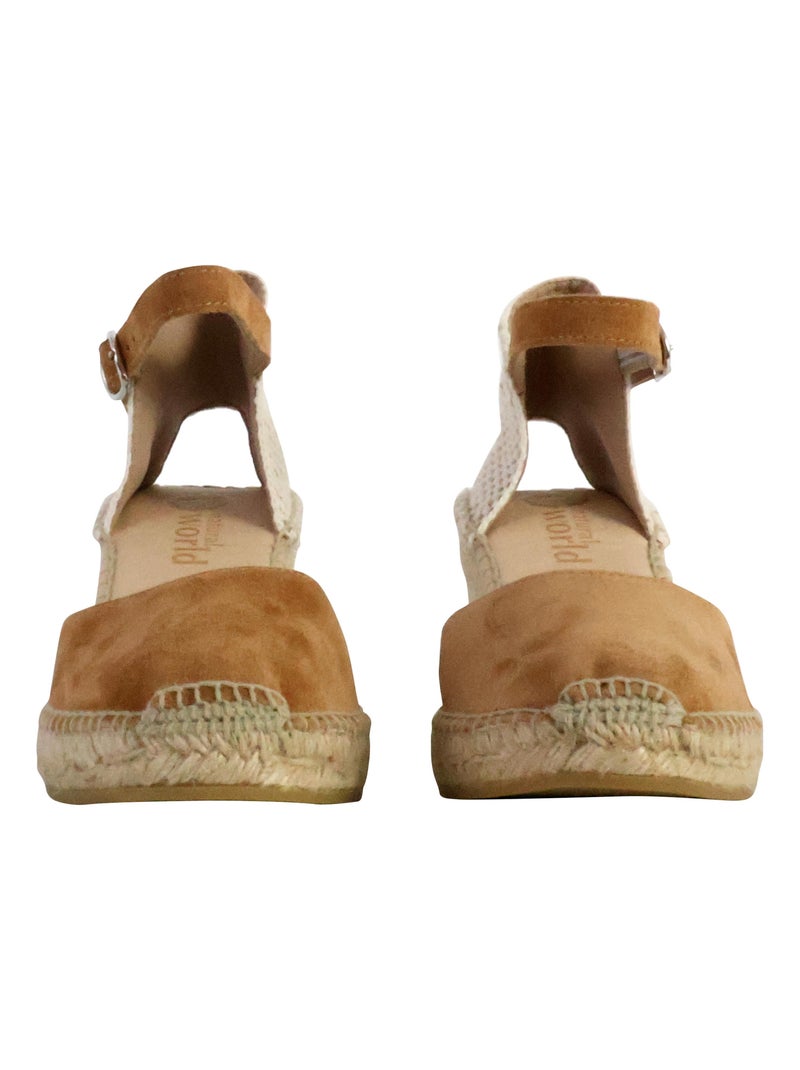 Sandale Compensée à Bride Natural World Beige - Kiabi