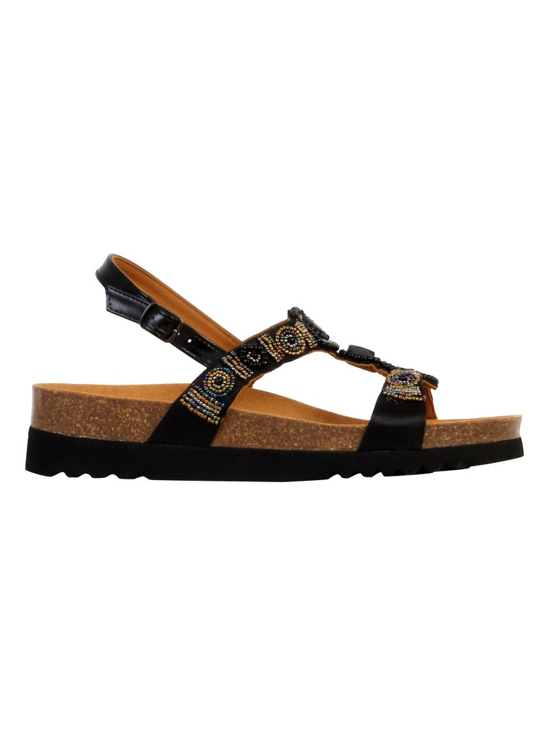 Sandale Compensée à Bride Scholl New Bogota Wedge Noir Doré - Kiabi