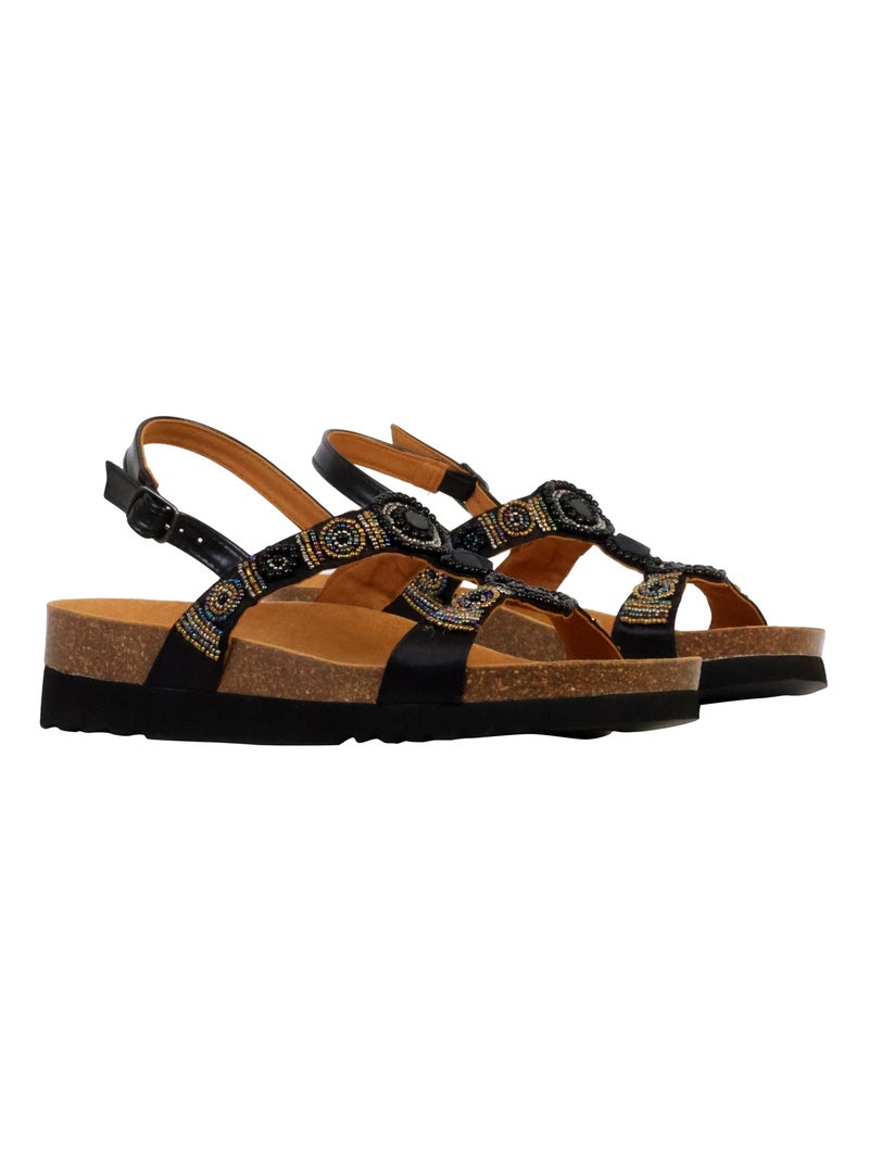Sandale Compensée à Bride Scholl New Bogota Wedge Noir Doré - Kiabi