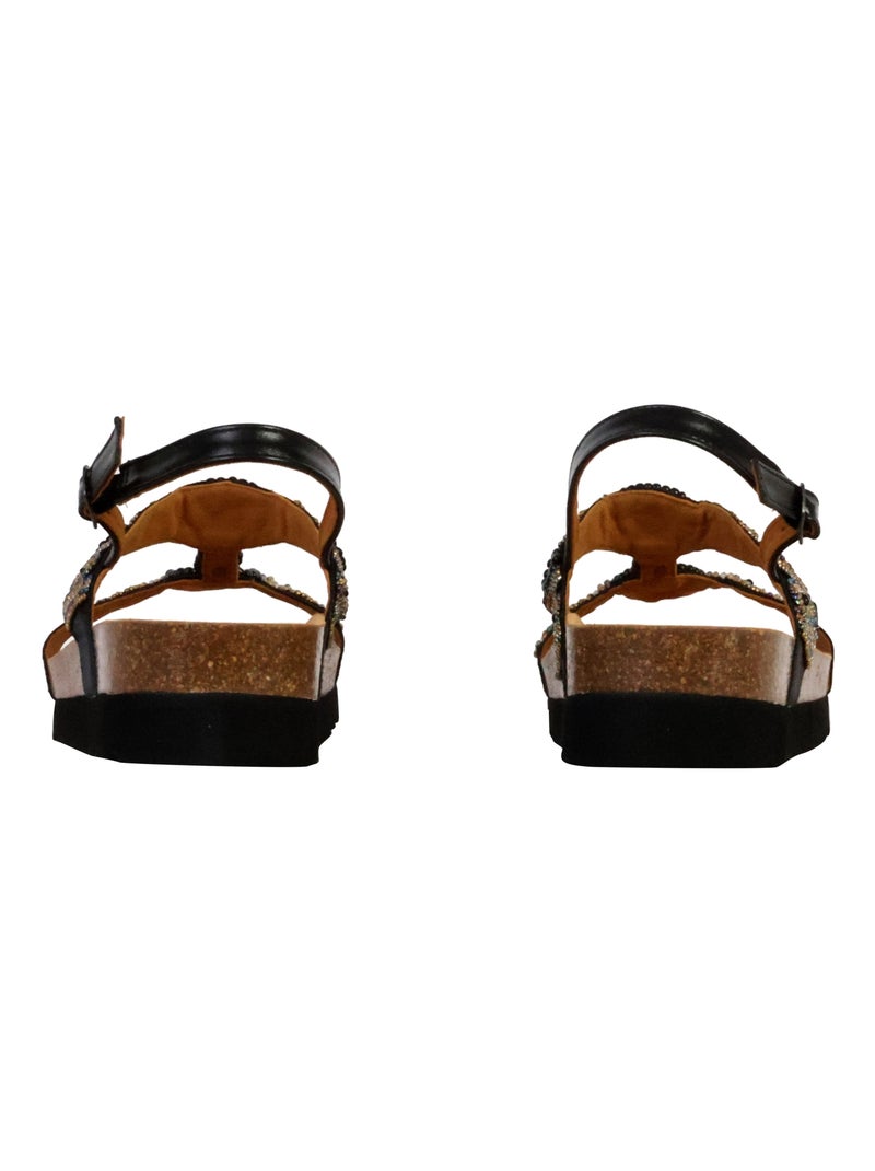 Sandale Compensée à Bride Scholl New Bogota Wedge Noir Doré - Kiabi