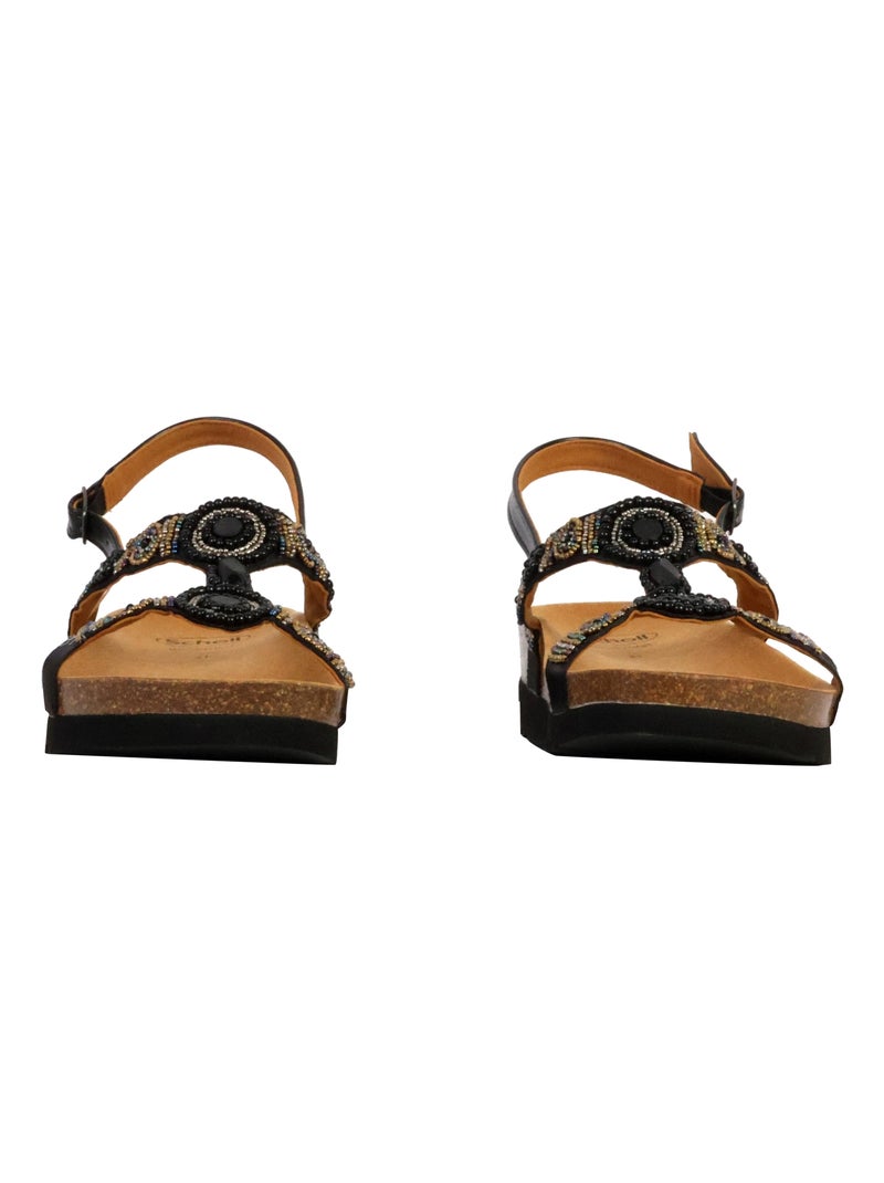 Sandale Compensée à Bride Scholl New Bogota Wedge Noir Doré - Kiabi