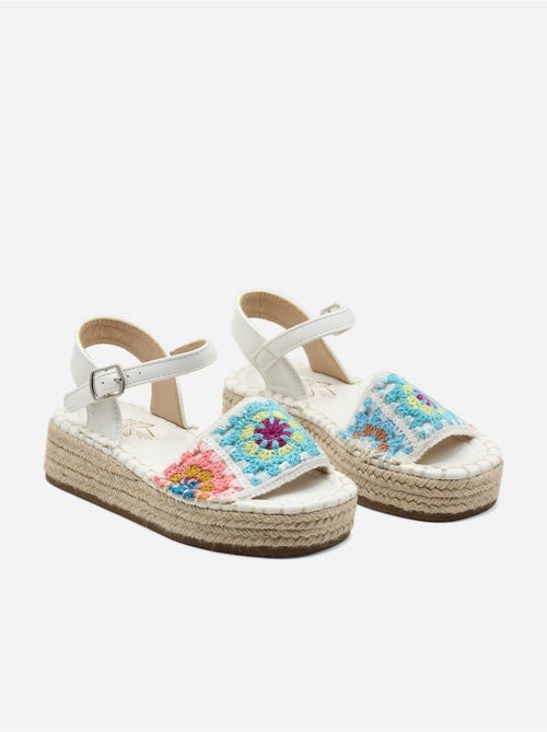 Sandale compensée à broderies - Doremi - Kiabi