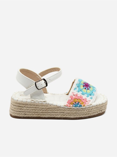 Sandale compensée à broderies - Doremi - Kiabi
